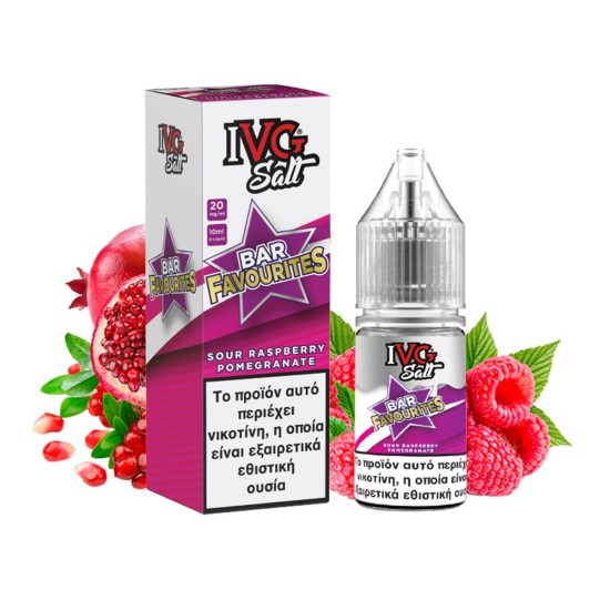 Bar Favourites IVG Nic Salt Sour Raspberry Pomegranate 10ml/20mg